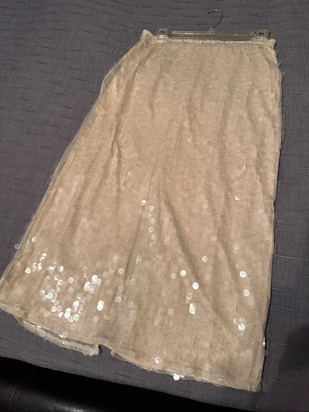 Old Navy Beige Sequin Midi Skirt